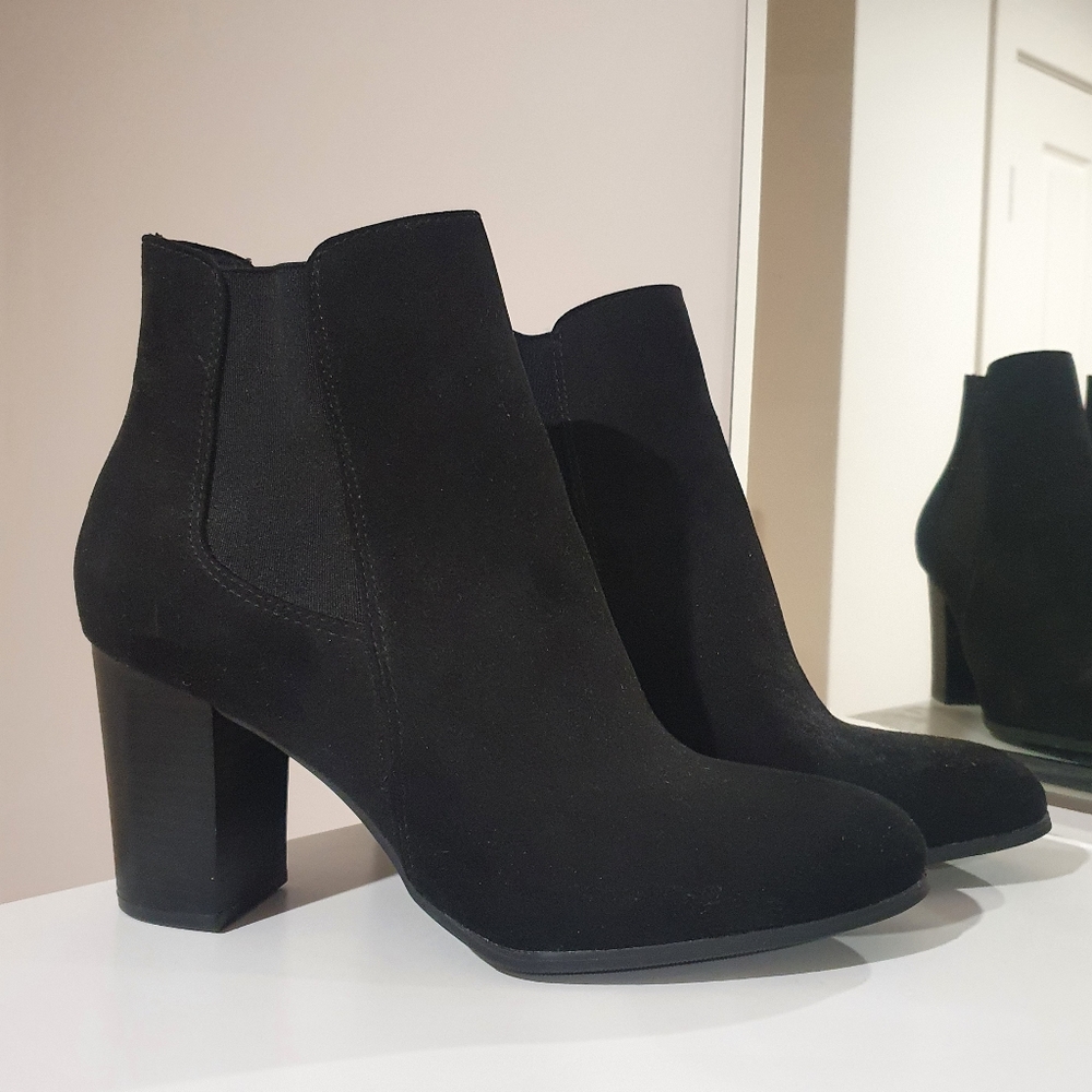 NWOT Anko Black Heeled Boots Size 10 - Picture 1 of 10